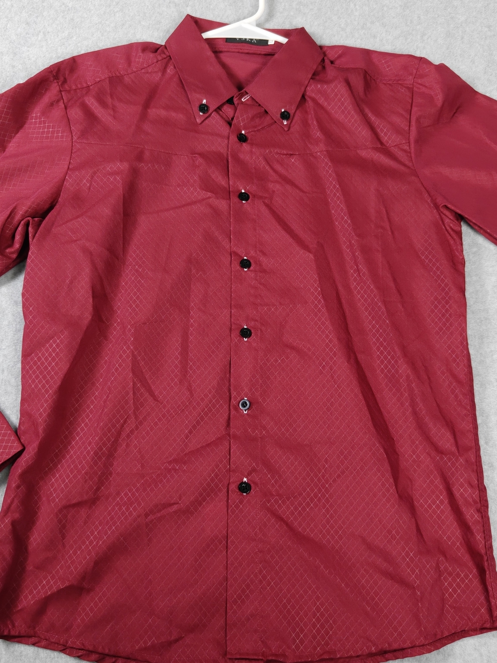 Men's Red Button-Up Dress Shirt
